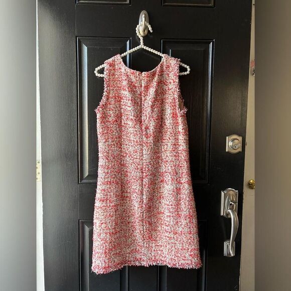 Ann Taylor Orange Multicolor Tweed 2 Piece Dress Suit Size 8 - Picture 9 of 15